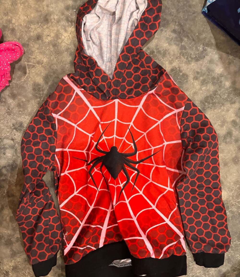 Spider-Man Red and Black Web Print Hoodie Sweatshirt